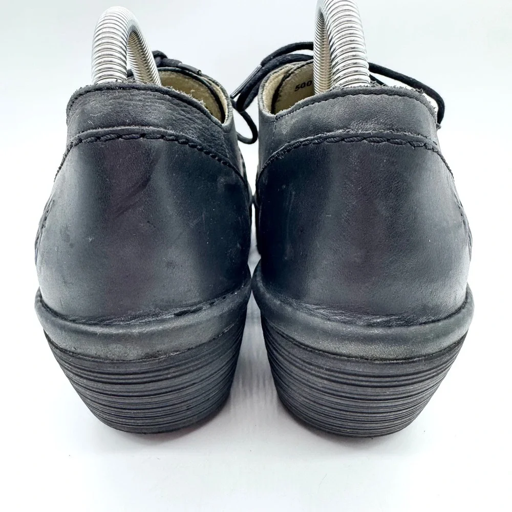 FLY LONDON Yill773 Black P500773000 Lace Up Wedge Booties Size 42 Artsy Boho